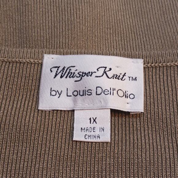 Whisper Knit by Louis Dell'Olio Women's 1X Knit Sweater Tunic Olive Green - Picture 3 of 9